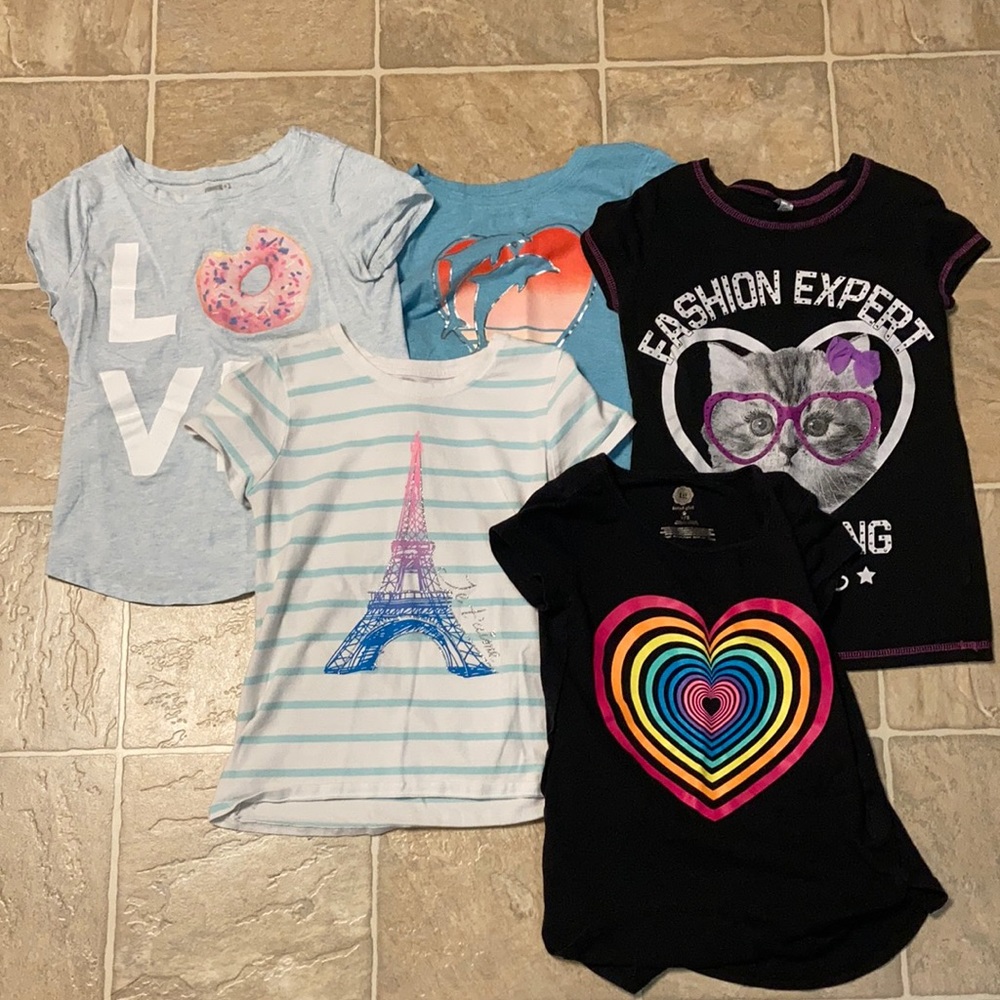 Lot of 5 girls size 7/8 preowned shirts